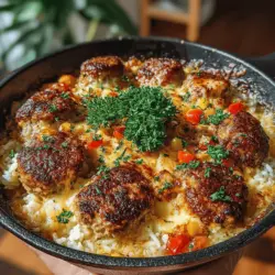 Comforting Homestyle Turkey Meatball and Rice Casserole