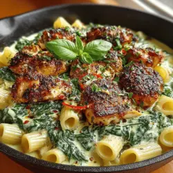 Savory Spinach Delight: Creamy Chicken and Spinach One-Pan Pasta
