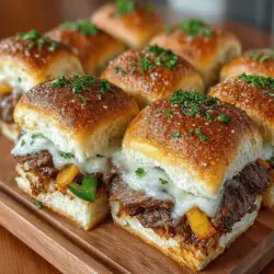 Cheesy Philly Cheesesteak Sliders